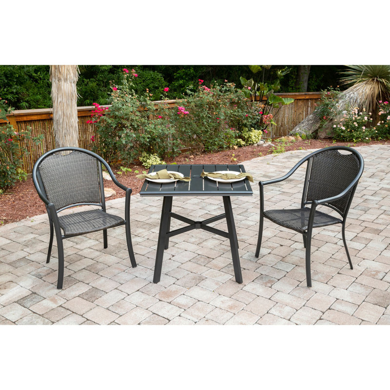 Charlton Home® Bearden 3Piece CommercialGrade Patio Set with 2 Woven